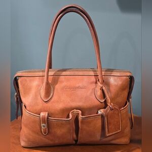 Dooney & Bourke Medium East West Bag With Double Front Snap Pockets In Natural